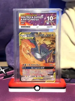 Moltres & Zapdos & Articuno GX #44 | Perfect Subgrade Ace 10 Graded Pokemon Slab - Image 1