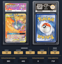 Moltres & Zapdos & Articuno GX #44 | Perfect Subgrade Ace 10 Graded Pokemon Slab - Image 3