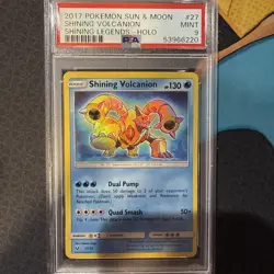 PSA 9 MINT Shining Volcanion 27/73 HOLO RARE Pokemon Shining Legends Graded Slab - Image 3
