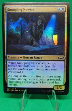 MTG Magic the Gathering Snooping Newsie (222/484) Streets of New Capenna NM FOIL - Image 1