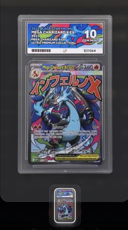 Pokemon Mega Charizard X EX 023 UPC Promo Pokemon Graded Slab ACE 10 - Image 1