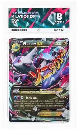 ACE Graded 8 M Latios EX – Roaring Skies – Pokemon Card Slab – Mega EX - Image 3