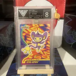 Pokemon TCG Topps Johto Aipom Near Mint 8 Graded Slab - Image 1