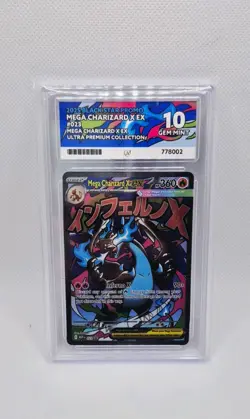 Pokemon Mega Charizard X EX 023 UPC Promo Pokemon Graded Slab ACE 10 - Image 1