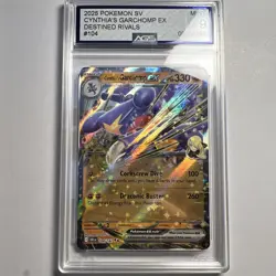 Cynthia's Garchomp ex 104/182 Destined Rivals Pokemon Card AGS 9 Graded Slab - Image 1