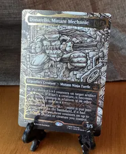 Donatello, Mutant Mechanic (Borderless) (Gold-Stamped Signature) MTG - TMNT - NM - Image 1