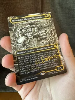 Donatello, Mutant Mechanic (Borderless) (Gold-Stamped Signature) MTG - TMNT - NM - Image 3