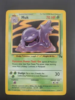 Pokemon TCG Muk Holo Rare Card 13/62 Fossil 1999 - Image 1