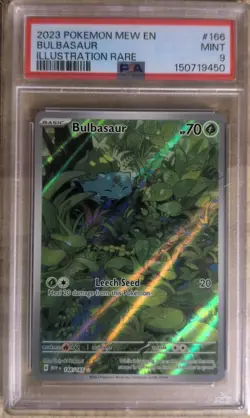 PSA 9 Pokemon Bulbasaur Illustration Card 166/165 Scarlet & Violet 151 Series - Image 1