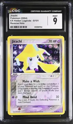 CGC 9 Jirachi 2004 EX Hidden Legends 8/101 Reverse Holo Pokemon Card - Image 1