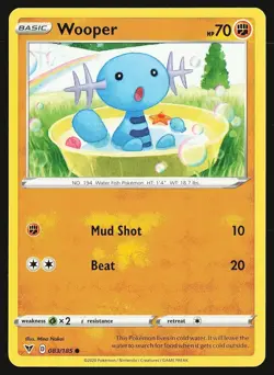 Wooper 083/185 - SWSH04: Vivid Voltage Pokemon Card - Image 1