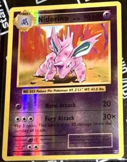 NIDORINO Pokemon Card - XY Evolutions 44/108 - NIDORINO REVERSE HOLO ART - LP-NM - Image 1