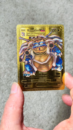 Set 2 Blastoise VMax+Blastoise&Piplup GX Rare Gold Accent Foil Fan Art Card NM! - Image 2
