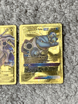 Set 2 Blastoise VMax+Blastoise&Piplup GX Rare Gold Accent Foil Fan Art Card NM! - Image 4