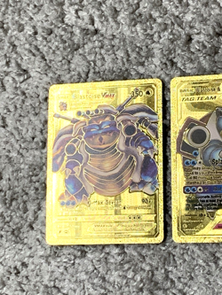 Set 2 Blastoise VMax+Blastoise&Piplup GX Rare Gold Accent Foil Fan Art Card NM! - Image 5