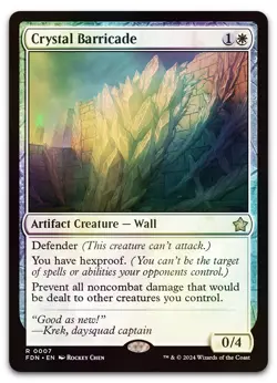 Crystal Barricade #7 (Foil) (NM) Foundations FDN Magic MTG - Image 1
