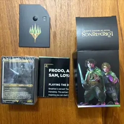 MTG LotR FOOD and FELLOWSHIP SEALED NEW Commander Deck + Dragon Shield Sleeves - Image 1