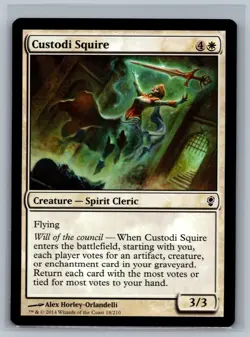Magic MTG Conspiracy 4x Custodi Squire #18/210 TCG CCG Playset - Image 1