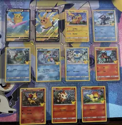 Pokemon 25th Anniversary - 9 Card Lot- + 2 Pikachu! 11 Cards In Total. - Image 1