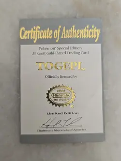 1999 Burger King Pokemon 23K Gold Plated Trading Card MEWTWO In Case w/ Cert COA - Image 4