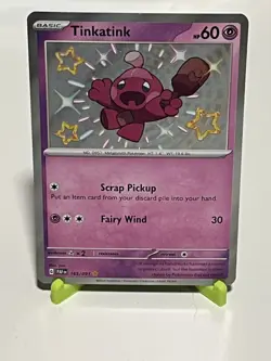 Pokemon Tinkatink 165/091 Paldean Fates Shiny Rare NM Condition - Image 1
