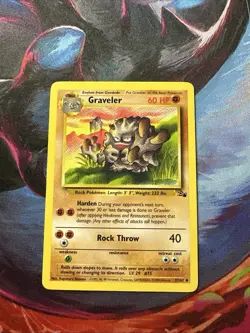 Pokemon Graveler Fossil 37/62 1999 WOTC LP Vintage - Image 1