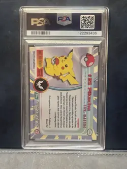 1999 TOPPS POKEMON TV #25 PIKACHU PSA 8 EX-MT BLUE LABEL - Image 2