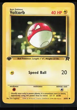 Voltorb 69/82 1st Edition Team Rocket Vintage WOTC Pokemon TCG NM - Image 1