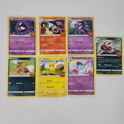 Pokemon - Trick Or Trade - 7 Card Lot Gastly Haunter Pikachu Lampent Nickit - Image 1