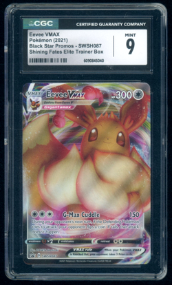 2021 Pokemon Eevee VMAX Black Star Promo SWSH087 CGC 9 Mint - Image 1