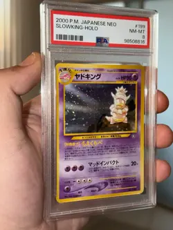 Pokemon Neo Genesis Slowking No.199 Holo Rare VINTAGE WOTC JPN PSA 8 - Image 1