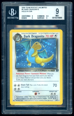 2000 Pokemon Rocket Unlimited #5 Dark Dragonite Holo BGS 9 Mint - Image 1