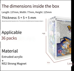 UV Pro-Safe Acrylic Display Hard Case Pokemon Booster Box Magnetic Lid - Image 4
