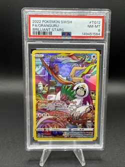 2022 Pokemon TCG SWSH Brilliant Stars Trainer Gallery TG12 Oranguru PSA 8 - Image 1
