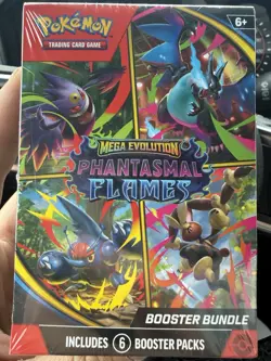 Pokemon Mega Evolution Phantasmal Flames Booster Bundle Box 6 Booster Packs - Image 1