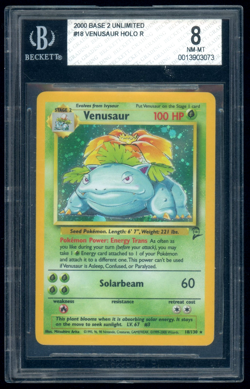 2000 Pokemon Game Base Set 2 Holo Rare Venusaur #18 BGS 8 Nm-Mt - Image 1