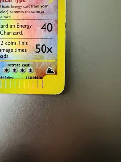 Charizard 146/144 Reverse Holo Skyridge Crystal Pokemon - Image 5