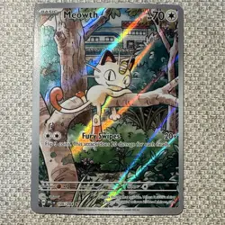 Pokemon TCG Meowth Me02 Phantasmal Flames Illustration Rare Holo 106/094 Basic - Image 1