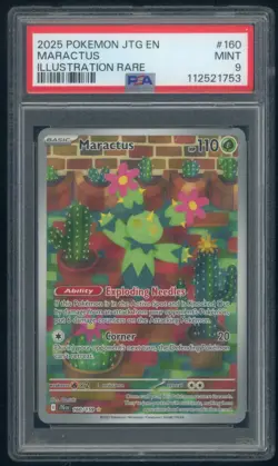 2025 Pokemon Journey Together Maractus 160/159 Illustration Rare PSA 9 Mint - Image 1