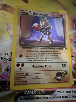 Rocket's Hitmonchan 11/132 Gym Heroes Pokemon TCG Holo Rare lp - Image 1