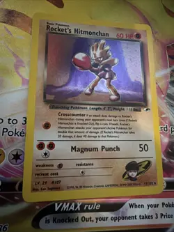 Rocket's Hitmonchan 11/132 Gym Heroes Pokemon TCG Holo Rare lp - Image 2