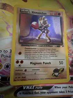 Rocket's Hitmonchan 11/132 Gym Heroes Pokemon TCG Holo Rare lp - Image 3
