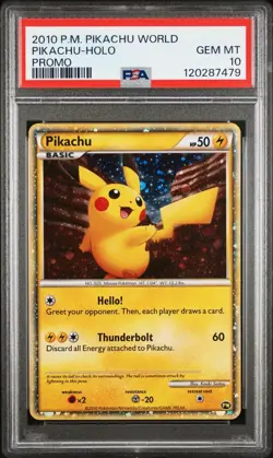 2010 POKEMON WORLD COLLECTION PROMO PIKACHU-HOLO PSA 10 - Image 1
