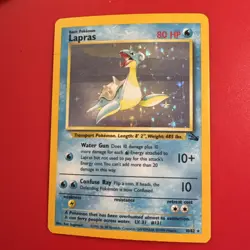 Pokemon TCG Lapras 10/62 Fossil Unlimited Holo Rare Vintage 1999 WOTC - Image 1