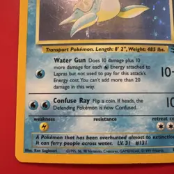 Pokemon TCG Lapras 10/62 Fossil Unlimited Holo Rare Vintage 1999 WOTC - Image 4