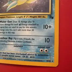 Pokemon TCG Lapras 10/62 Fossil Unlimited Holo Rare Vintage 1999 WOTC - Image 5