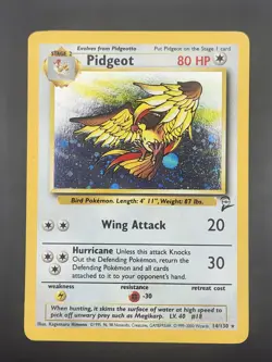 Pidgeot 14/130 Holo Rare Pokemon 2000 Base Set 2 MP - Image 1
