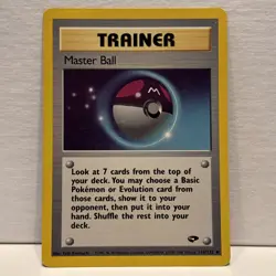 Pokemon TCG Gym Challenge – Master Ball 116/132 – Uncommon Trainer – NM/LP - Image 1