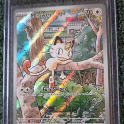 Pokemon Meowth Holo Illustration Rare 106/094 Phantasmal Flames Fury Swipes HP … - Image 1