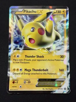 2016 Pokemon XY Black Star Promo Pikachu EX #XY174 played - Image 1